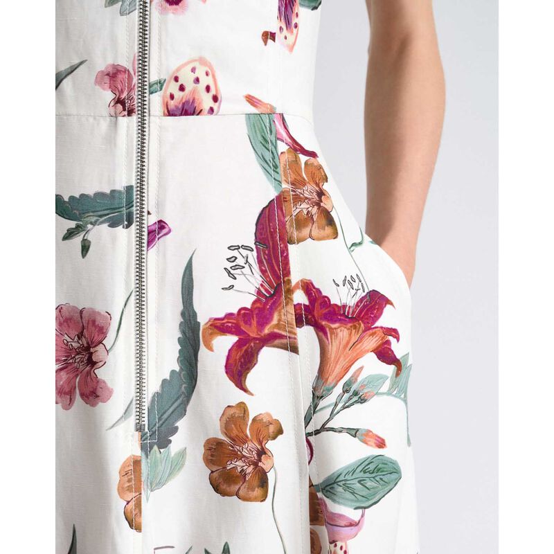 Cue Wild Orchid Zip Through Midi Dress image number 2